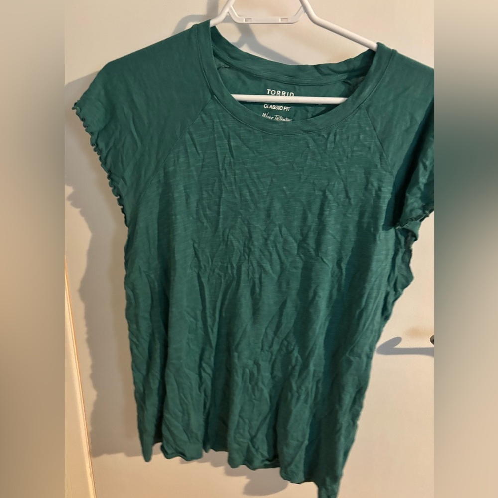 Torrid Teal Short Sleeve Top